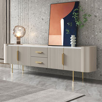 Light Lavish Rockboard TV Cabinet Tea Table Combo Small House Postmodern Minimalist Living-room Home High-Style Lockers Locker