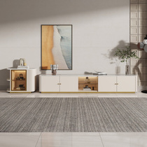 Light extravagant solid wood TV cabinet tea table combined home postmodern Jane new baking paint personality small family type living room ground cabinet