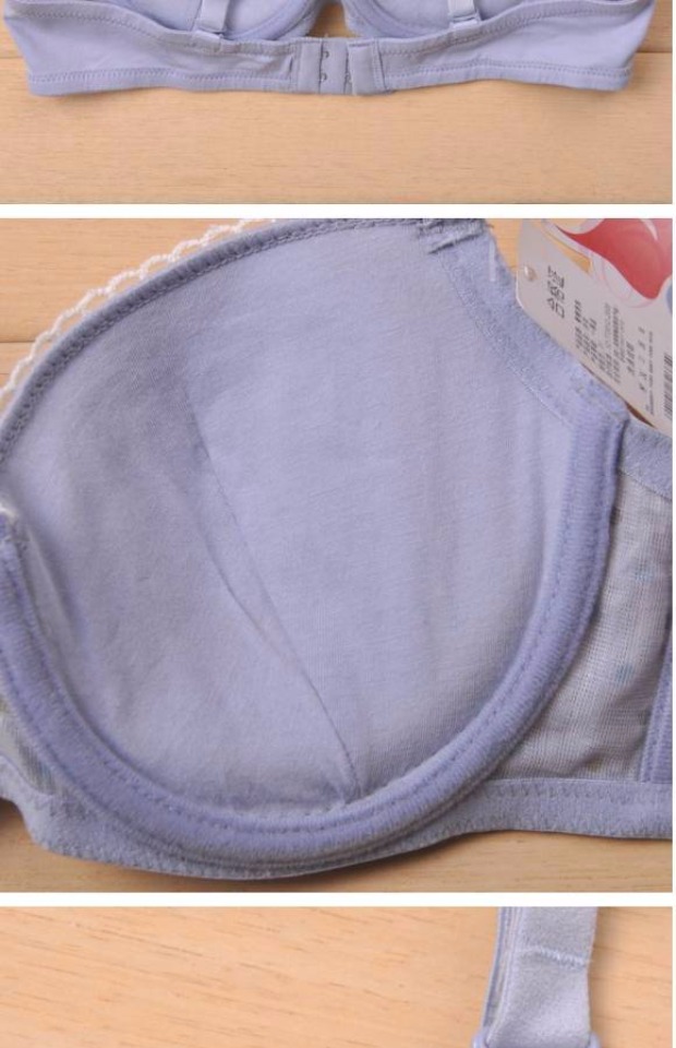 2 mảnh 箐 Đồ lót nữ quý tộc Kiểu dáng vành cotton mềm mại thu thập áo ngực cô gái áo ngực dây ren