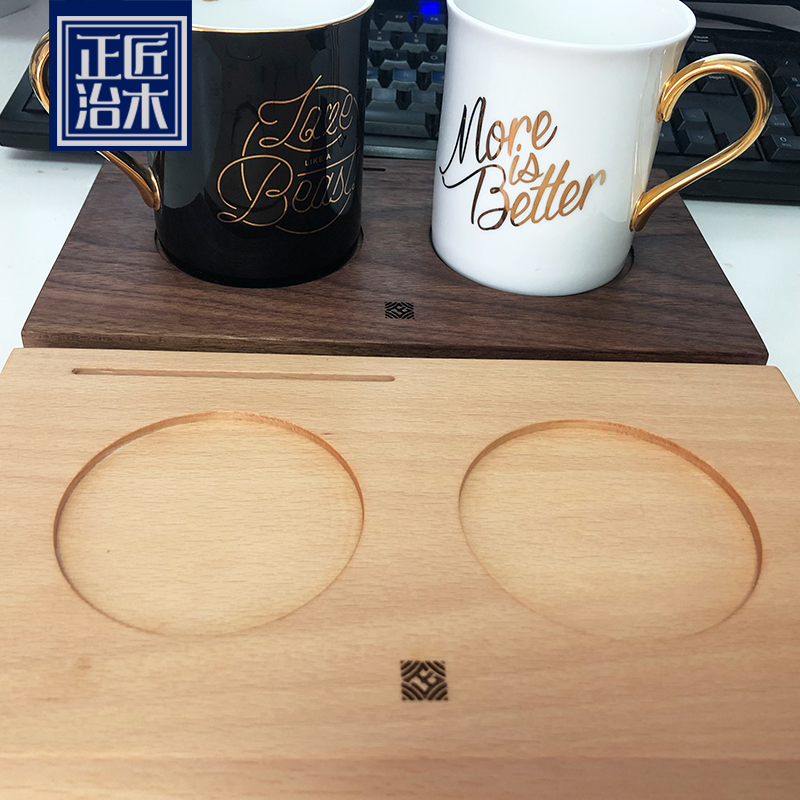 Coffee Solid Wood Care Tray Snacks Tea Pan Hu Peach Wood Storage Nursery Wood Home Insulation Mat Cup Mat Display Pan