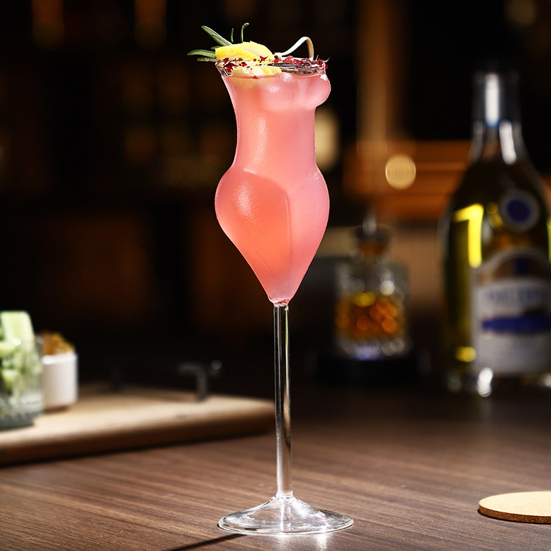 Beauty glass personality goblet beauty champagne glass creative cocktail glass handmade glass bar wine set