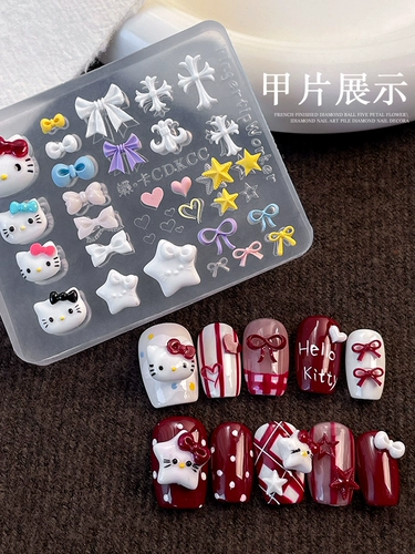 Трехмерная силиконовая форма для ногтей, милое мультяшное украшение для ногтей, 3D