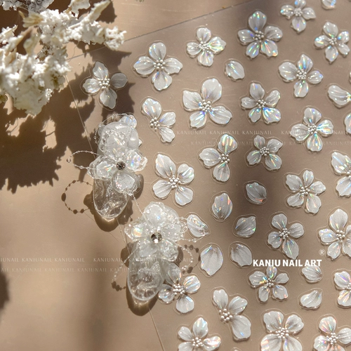 Наклейка для маникюра со стразами, трехмерные клейкие наклейки для ногтей для ногтей, новая коллекция, в цветочек, 3D
