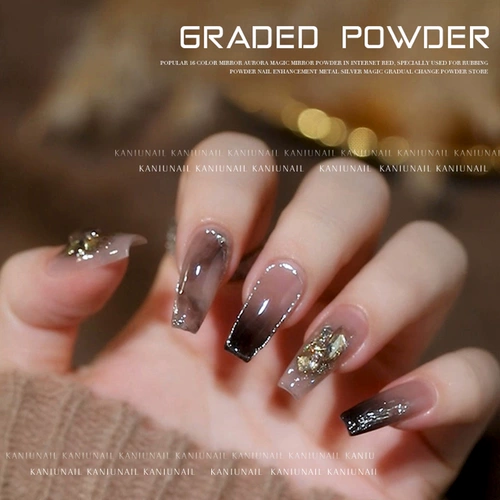 Румяна для маникюра, порошковая втирка, украшение для ногтей, градиент, 16 цветов