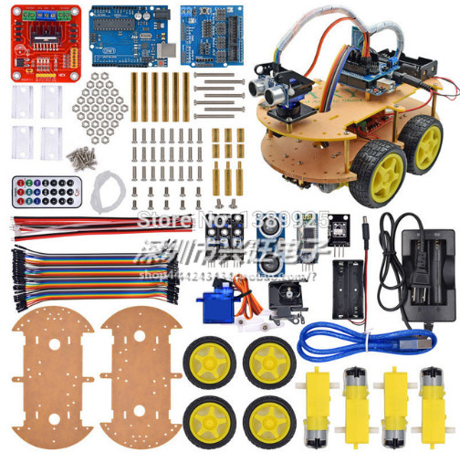 itead rduino智能小车底盘4WD/四轮驱动双层板 循迹/避障 DIY套件