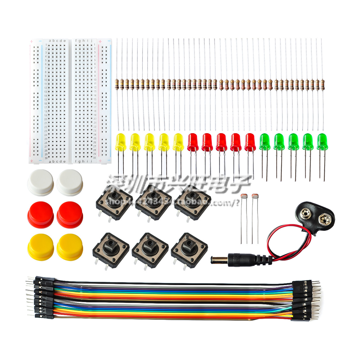 Starter Kit for UNO R3开发板迷你面包板试验板跳线按钮LED套件