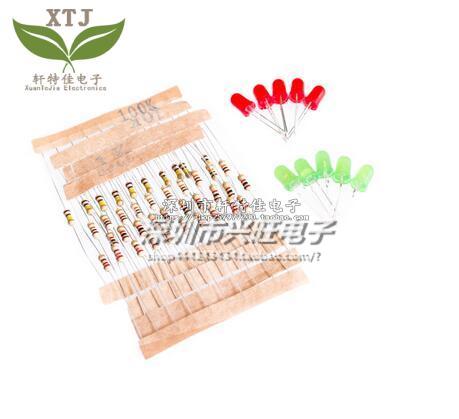 0pcs 1K 10K 100K 220 Ohm 1/4W and Led KIT