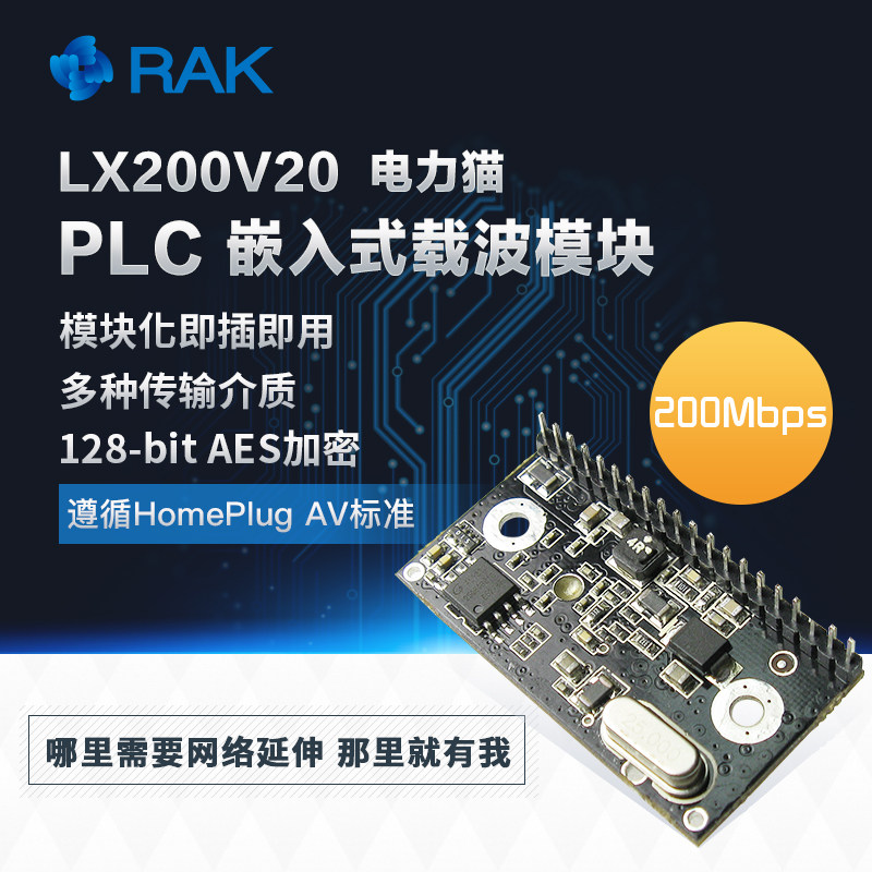 LX200V20 PLC Embedded Carrier Module HomeplugAV Broadband Power Cat PowerLine Module