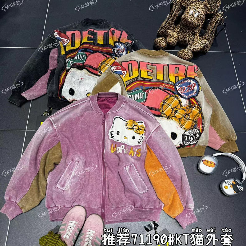 Mx European Fashion Brand Heavy-Duty Buttoned Washed Thin Jacket with Mickey Design, European and American Style, Drop Shoulder Sleeves, Korean Version Top Mx European Fashion Brand Heavy-Duty Buttoned Washed Thin Jacket with Mickey Design, European and American Style, Drop Shoulder Sleeves, Korean Version Top