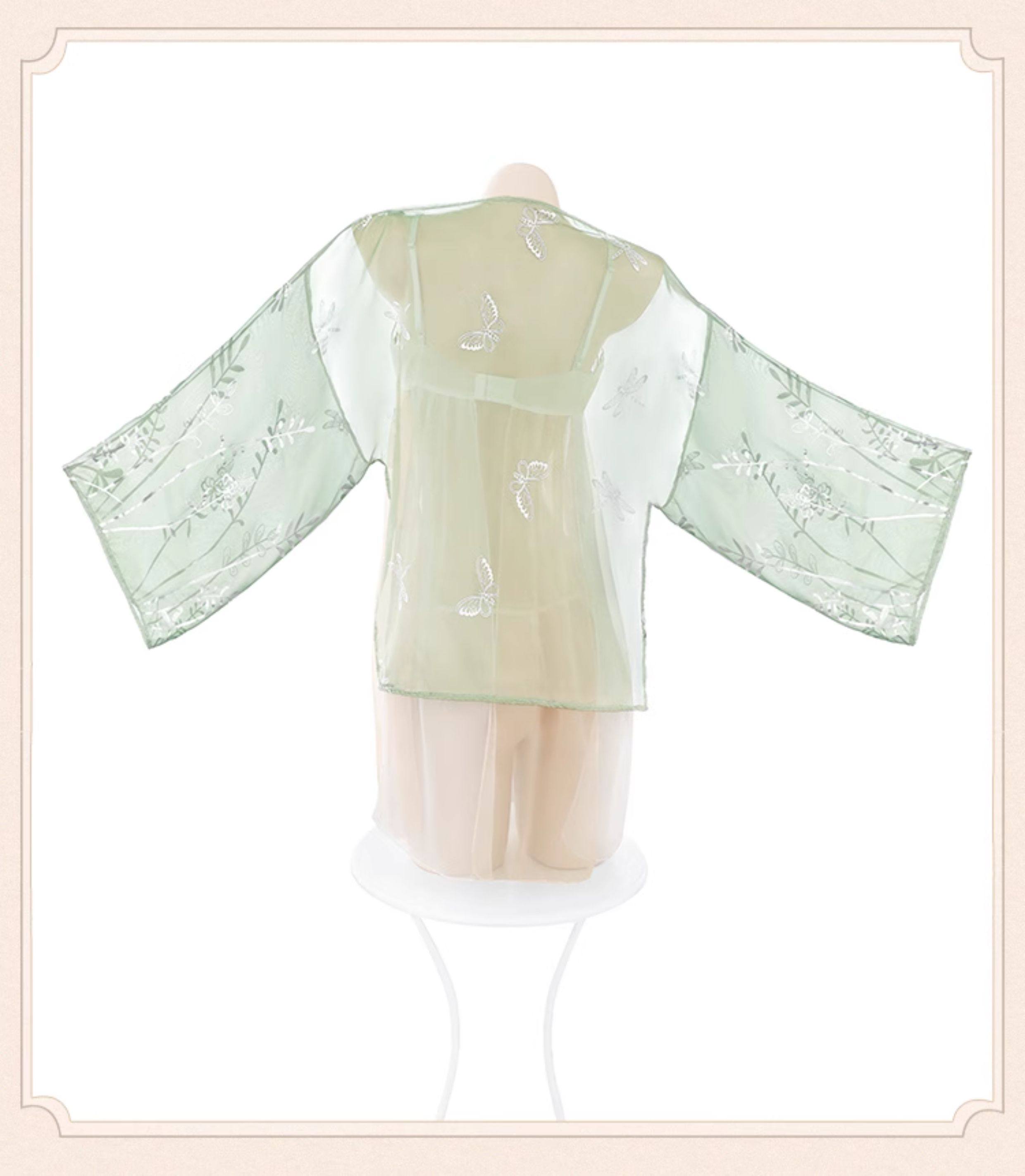 【中国直邮】 谜姬 情趣内衣 玉环 均码 (80-120斤)古风汉服 挑逗 性感 睡衣 激情 cos 免脱 诱惑装 1套【分片襦裙+披衫+T裤】