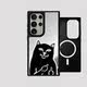 RIPNDIP Trendy Fashionable MagSafe Mirror Jesus Cat Phone Case for Galaxy S25, S25+, and S25 Ultra
