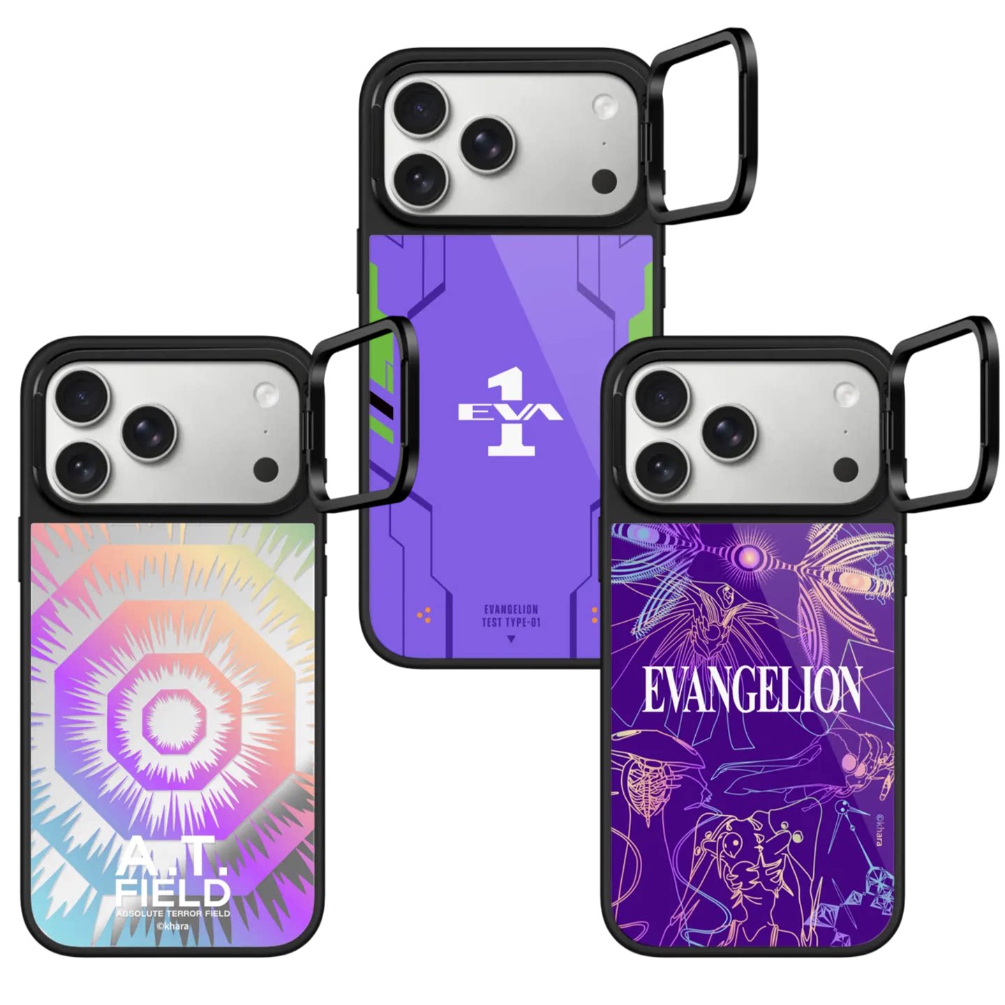 Evangelion Purple Green Shinji Asuka Unit-01 MagSafe Kickstand iPhone Case