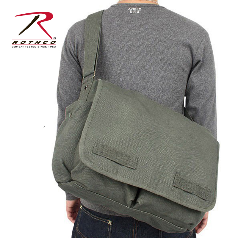 Rothco men and women canvas slip shoulder slug postman fashion leisure bag retro-American import classic outdoor wear resistance