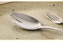Stainless steel spoon Fork eating tablespoon Iron rice spoon adult large Korean long handle household spoon soup spoon