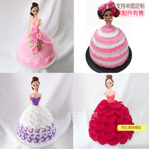 Hongyi simulation cake model cute cartoon new creative Barbie doll fake cake window decoration