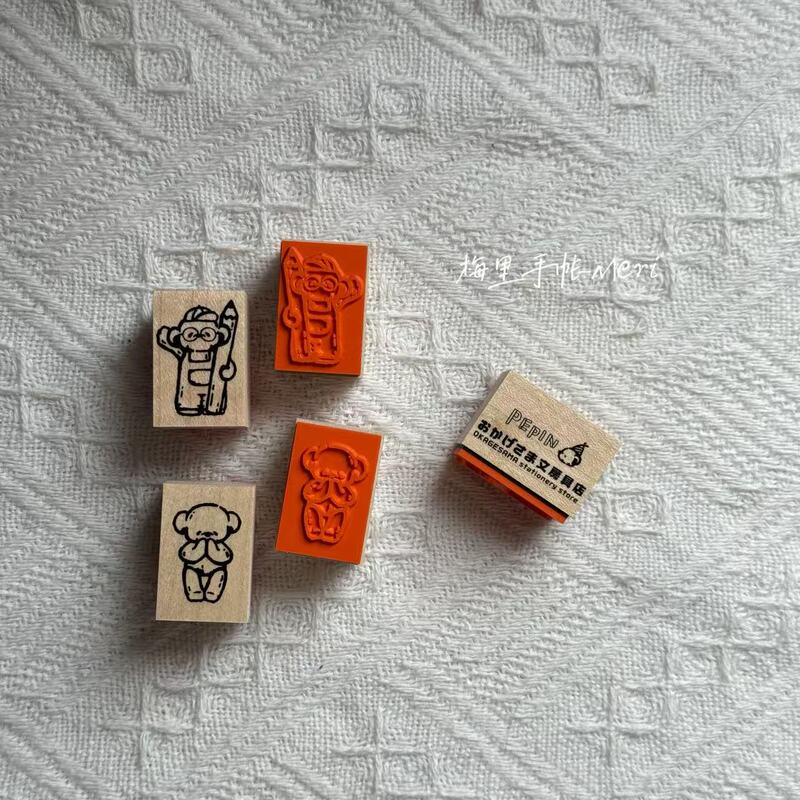 [in Stock] Japan Pepin×Pennote Collaboration Wooden Stamp Pepin Bear Stamp Journaling Supplies