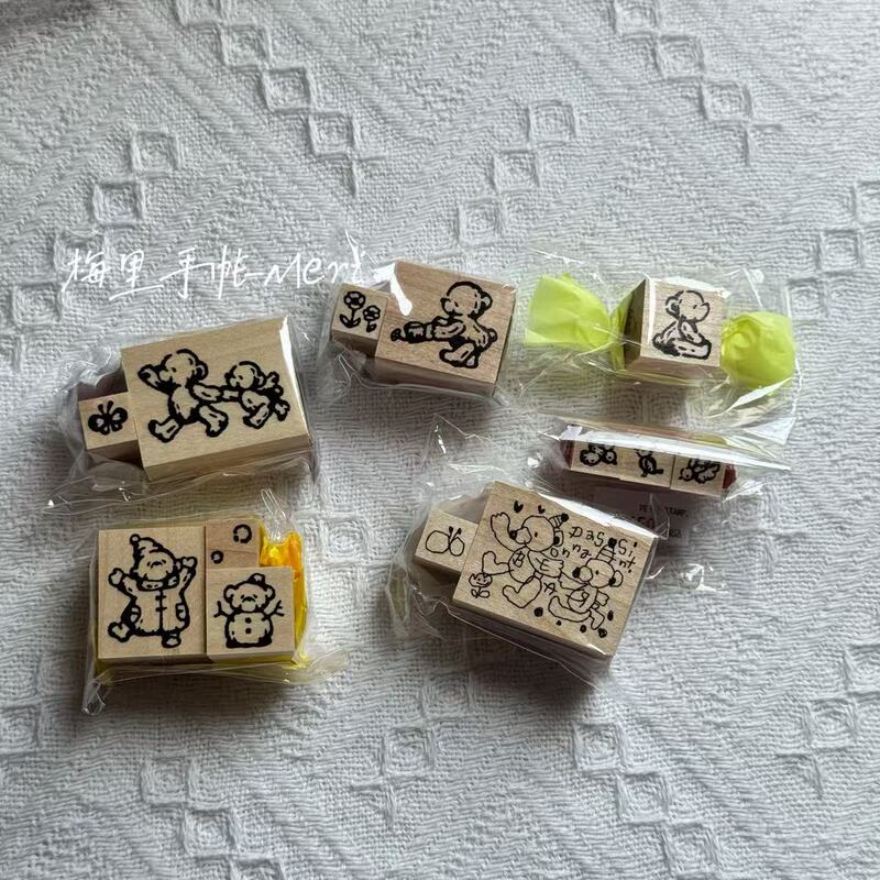 [in Stock] Japan Pepin Cute Wooden Stamp Set Itoya Stamp Exhibition Journaling Supplies