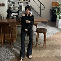 Pictorial Fairy Qi Cool Cool Dew Shoulder Shirt Hanging neck sunscreen Shirt Loose long sleeve shirt