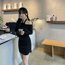 Easy to have a right angle shoulder hanging neck Long sleeves T sweet and cool cover 100 lap blouse pure color display slim woman