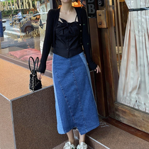 Casual splicing of Coloured American Cowboy halfskirt with irregular half-body dress in summer