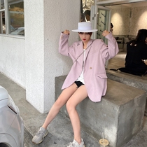 COOKADAILY_ trendy teenage girl old daddy suit jacket female oversize loose pink little west suit Korean version