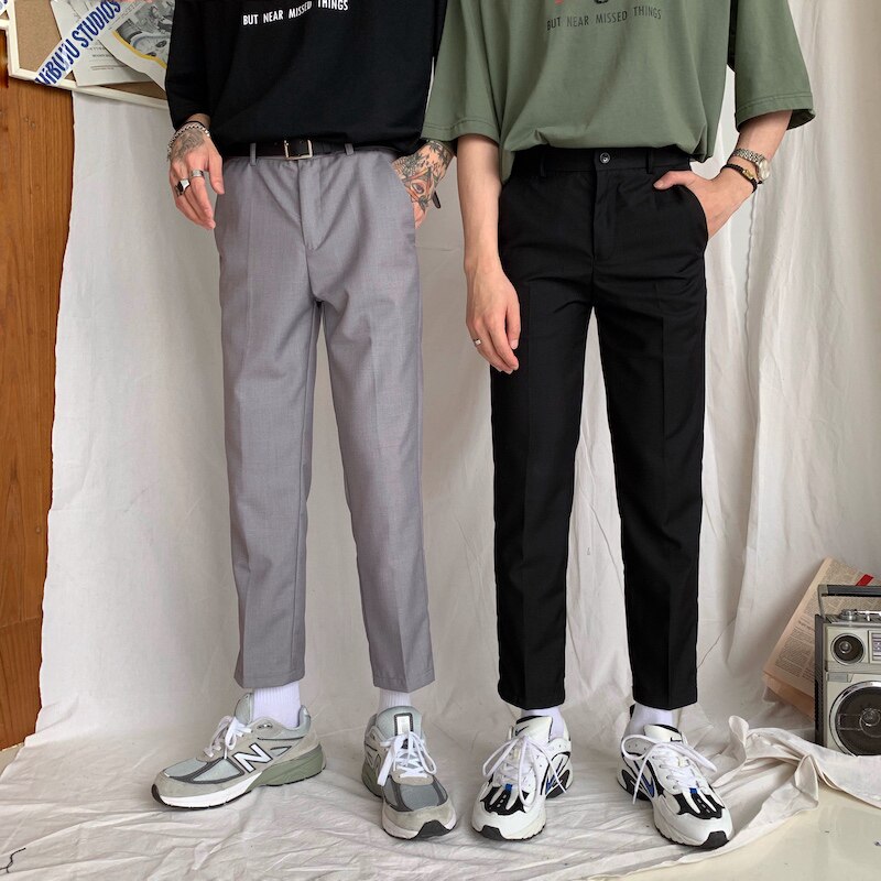 cuibu20Ss Home Made High Quality 4 Color Trainer Nine - minute Trousers Han edition of ironing straight tube elastic pants tide