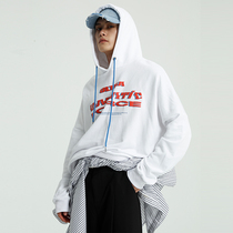 Hooded letter printed sweater men