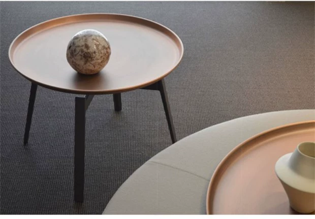 Thêm thiết kế nội thất Bắc Âu vỏ trái cây đĩa kim loại bên một số phòng khách hiện đại bàn cà phê bằng thép không gỉ đơn giản - Bàn trà