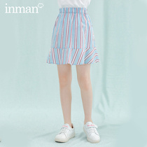 Inman Boy Dress Girl Half Body Short Dress 2022 Summer Dress New Girl Skirt Classic Striped Lotus Leaf Hem Skirt Hem
