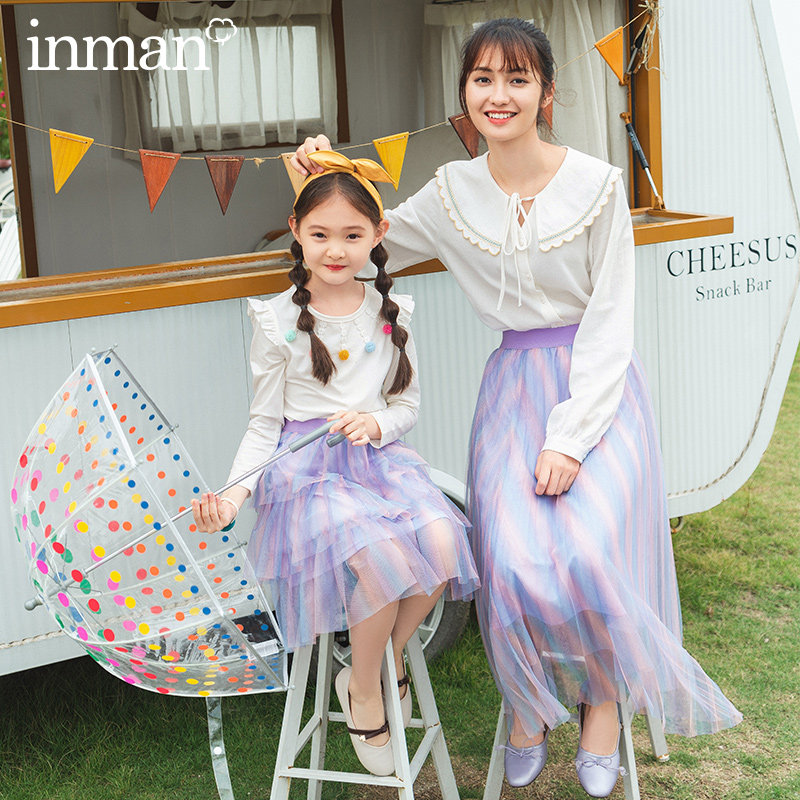 Mainman children's clothing online red mother women's clothing online dress 2022 springtime new girl kiss dress for half body dress and summer dress dress