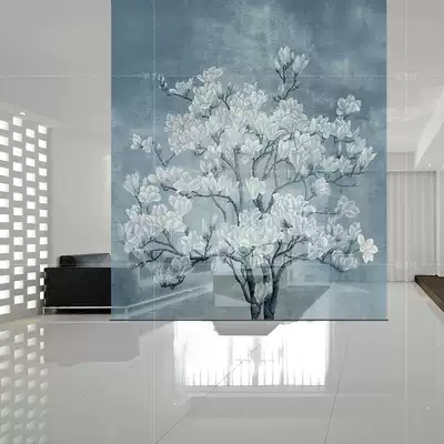 New Chinese style partition hanging screen Bedroom study Living room entrance semi-transparent hanging screen roller curtain-Zhilan Yushu
