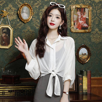Chiffon sun protection cardigan ບາງໆຂອງແມ່ຍິງ summer ແສງສະຫວ່າງເສື້ອ tulle ກ້ອນຜ້າໄຫມ suspender dress ກັບ blouse