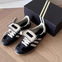 New years new retro round-toe moral training shoes versatile contrasting color striped lace-up sneakers casual Forrest Gump shoes sneakers