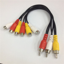 AV one-point two-wire lotus head 3 male to 6 female DVD set-top box to connect TV RCA one drag two video cable