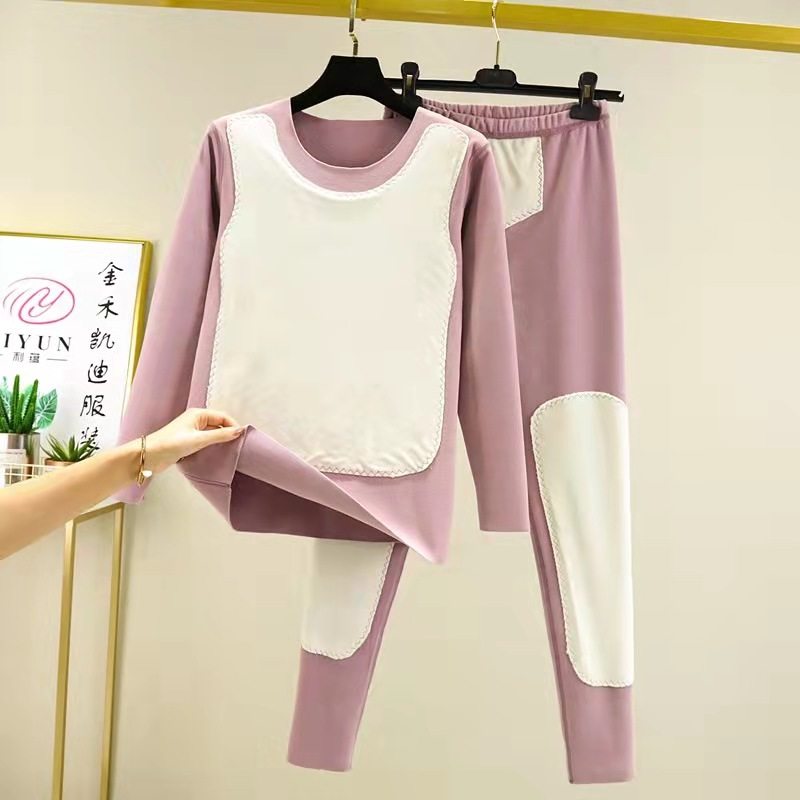 Developed warm underwear female with patch thickening plus autumn clothes and breast protection back from heat wear blouse