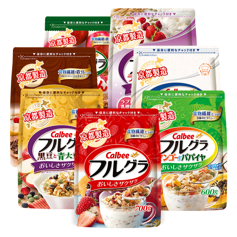 日本市占率53%、7种口味任选： 700gx2袋 Calbee/卡乐比 水果营养麦片