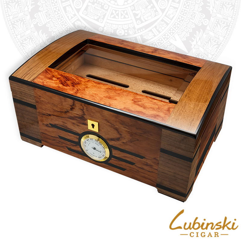 LUBINSKI high-end humidor humidor imported cedar wood large-capacity alcoholized gift box classical European style