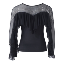 Duoqiao Latin dance clothes long-sleeved tops practice clothes for women adult professional performance clothes high-end new dance clothes