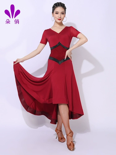 朵俏 Современное танцевальное платье New Malph Dance Skirt Server Summer Женская стандартная танцевальная одежда Walz юбка
