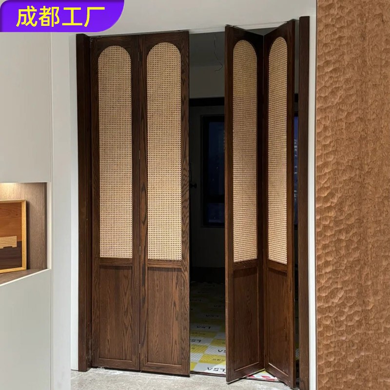Rattan Screen Partition, New Chinese-Style Sliding Door, Flat Door, Guesthouse, Hotel, Restaurant, Teahouse Door, Sliding Door, Rattan Cabinet Door