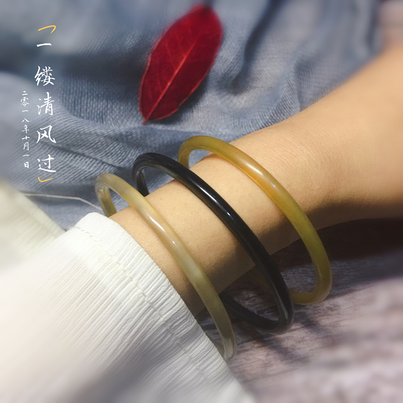 Vòng đeo tay sừng yak tự nhiên - Vòng đeo tay Cuff vòng đá phong thủy