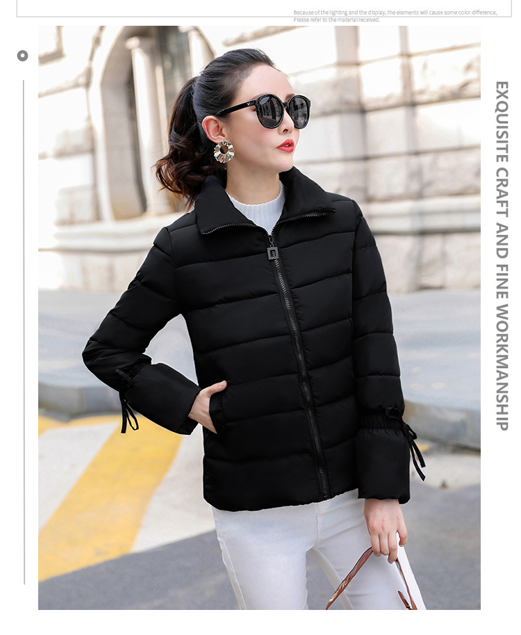 Áo khoác cotton mùa đông mới 2018 phiên bản Hàn Quốc của áo khoác mỏng slim down cotton thời trang áo khoác ngắn nữ áo phao nữ trung niên