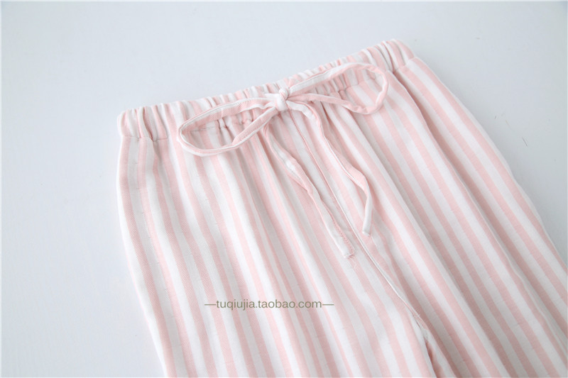Áo ngủ không in gió mùa thu và mùa đông Quần cotton nữ gạc đôi dày ấm áp mùa xuân và quần cotton nhà mùa thu Phụ nữ Nhật Bản quần áo thể thao