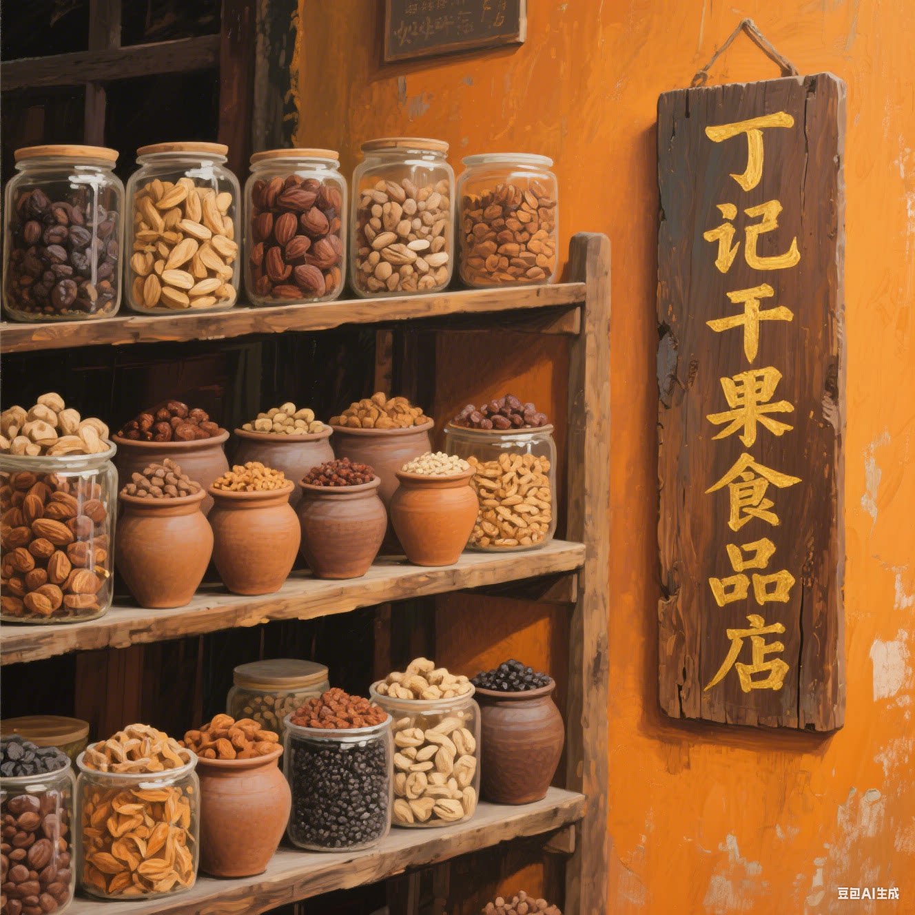 丁记干果炒货店的LOGO