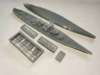 Ji Rui Model 1 2000 World War II Drawing Ship Series 3D Print Full Ship Bottom Version