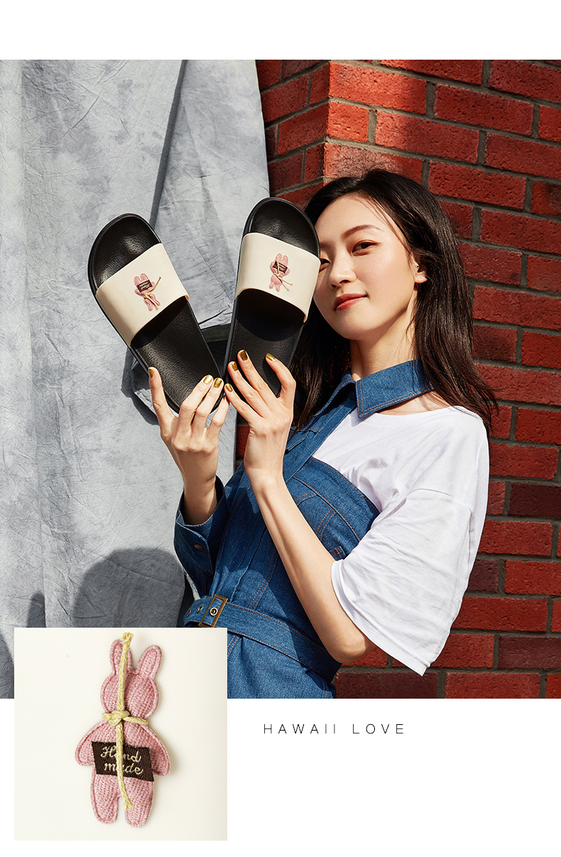 Park West Hàn Quốc dễ thương trong nhà chống trượt trong nhà mềm mại thời trang mặc theo xu hướng phòng tắm dép nữ mùa hè - Trang chủ dép đi trong khách sạn