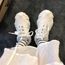 Lin Xianshen ugly cute father shoes female ins tide Korean version of Joker students mesh breathable 2020 new white shoes summer