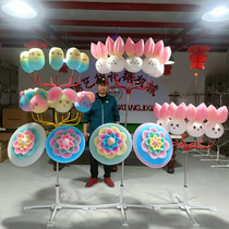 Sugar cotton candy stainless steel plus coarse display rack van fancy cartoon removal casual bending rack target