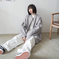 Gravity Museum Baseball Collar Coat Women 2021 New Spring and Autumn Dress Loose Student Joker Top K