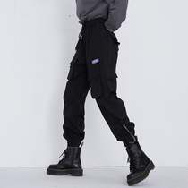 Wan With Gravitational Museum Black Workwear Pants Woman 2021 New Straight Drum Pants Loose Bundle Leggings Pants Casual Pants